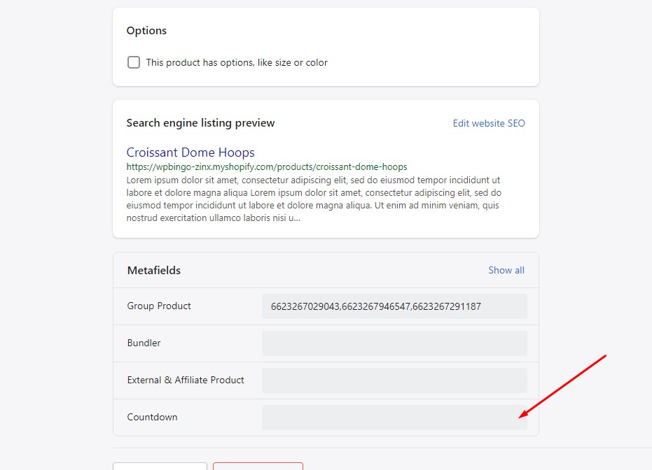 Product short description