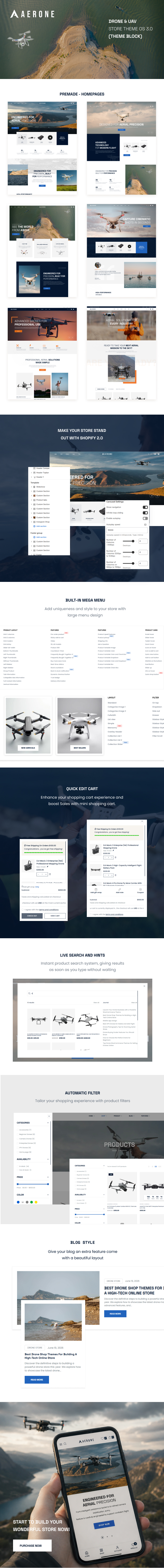 Aerone – Drone & UAV Shopify Theme OS 3.0 (Theme Block)