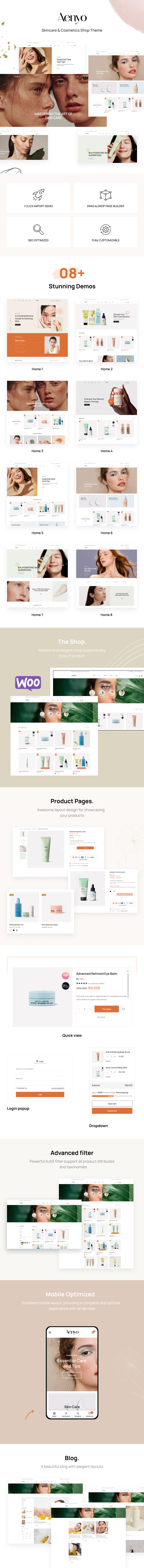 Aenyo β Beauty & Skincare Shop WordPress Theme - 1