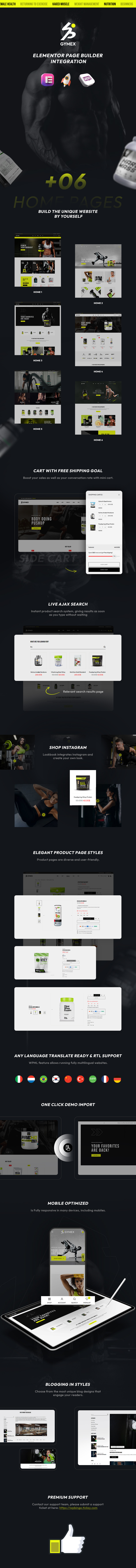 Gymex β Supplement & Nutrition WooCommerce WordPress Theme - 1
