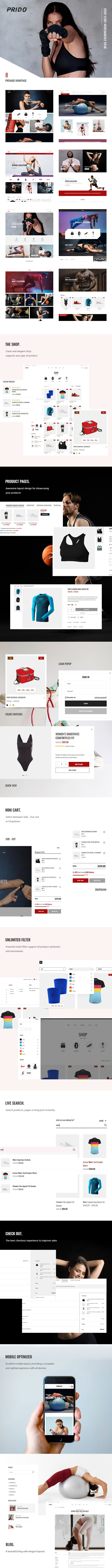 Sport Store WooCommerce WordPress Theme Prido Preview