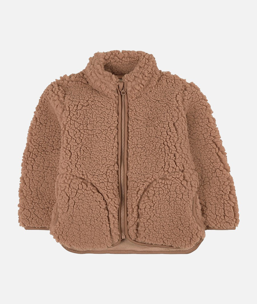 Dayton teddy fleece jacket walnut