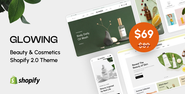Beauty Shopify Themes Glowing preview