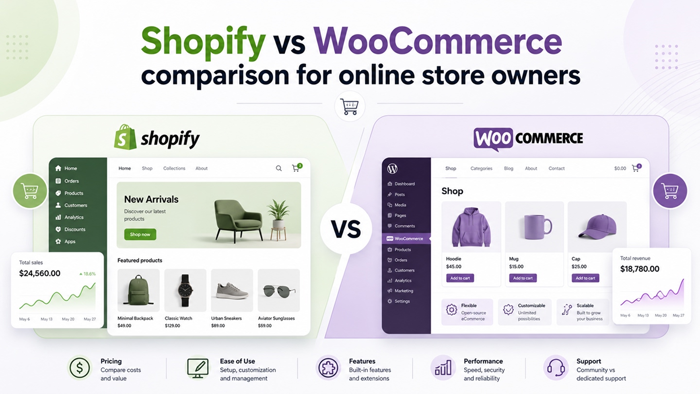 Shopify vs WooCommerce comparison for online store owners
