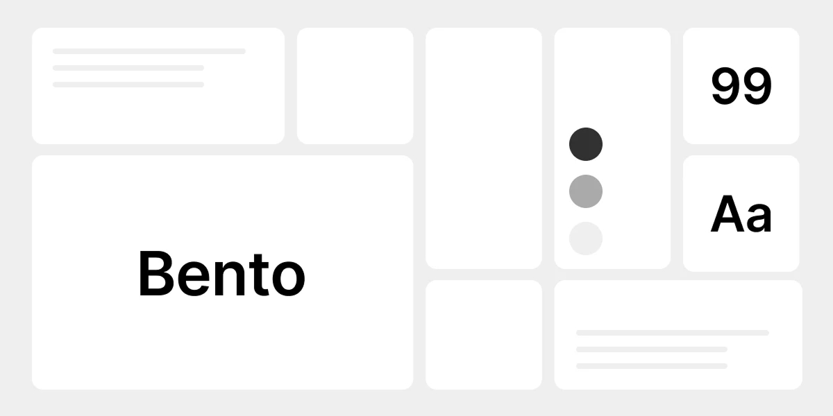 An elegant bento grid layout wireframe optimized for e-commerce website design