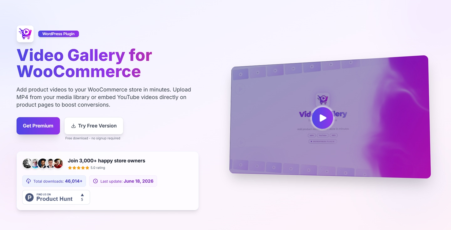 Video Gallery for WooCommerce
